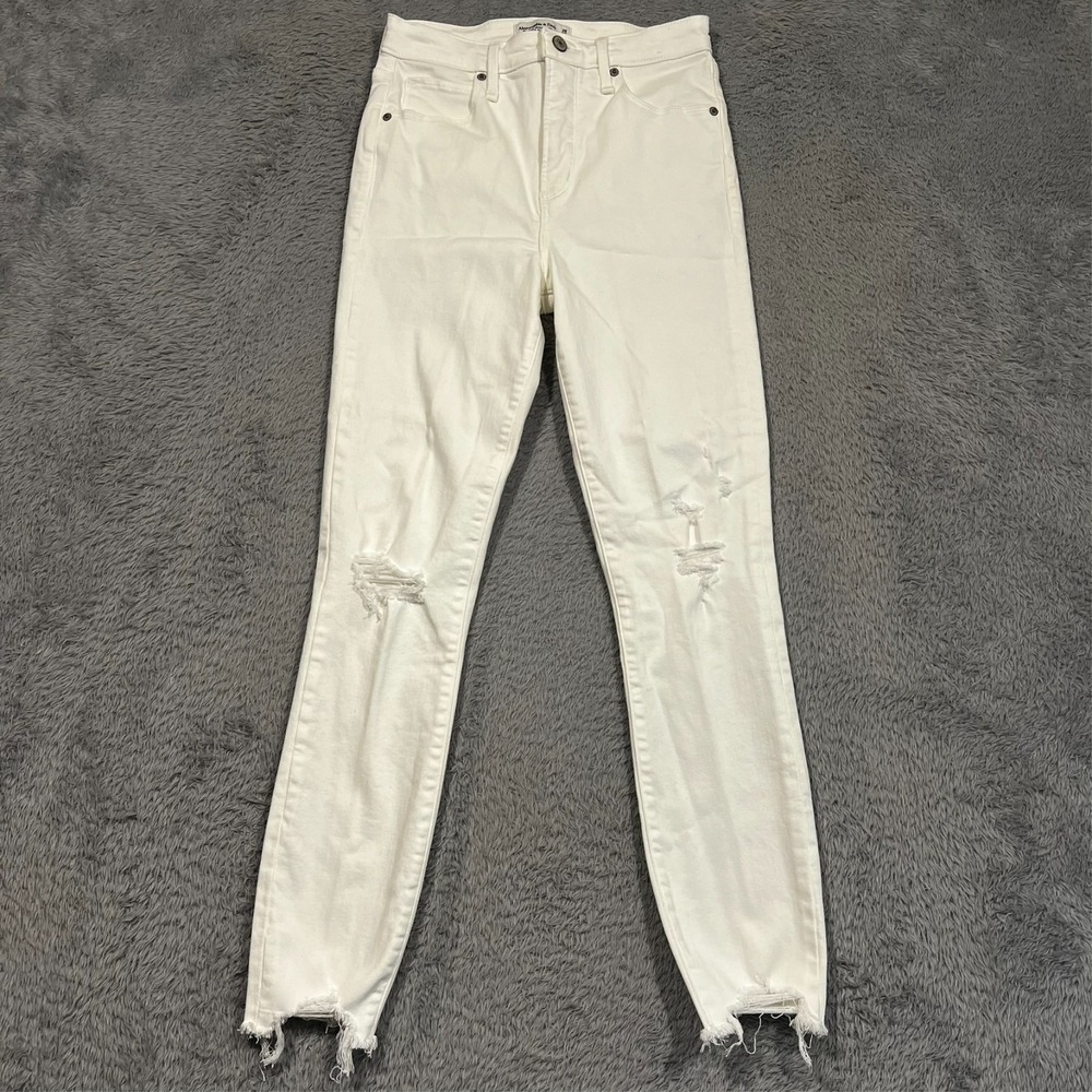 Abercrombie &‎ Fitch Jeans Super Skinny Ankle High Rise Women's 26/2 White